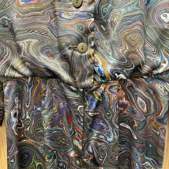 Brenner Petites Size 8 Retro Psychedelic Swirl Dress - Picture 6 of 7